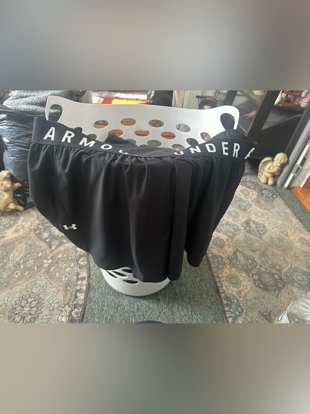 Under Armour Black Sports shorts with Logo Waistband